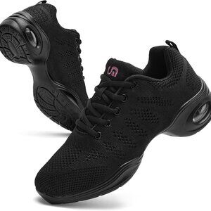 Women's Lace-up Jazz Sneakers Lightweight Breathable Air Cushion Platform